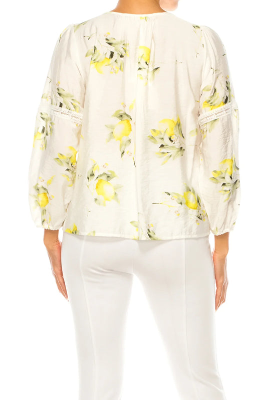 Hester & Orchard Floral Peasant Top