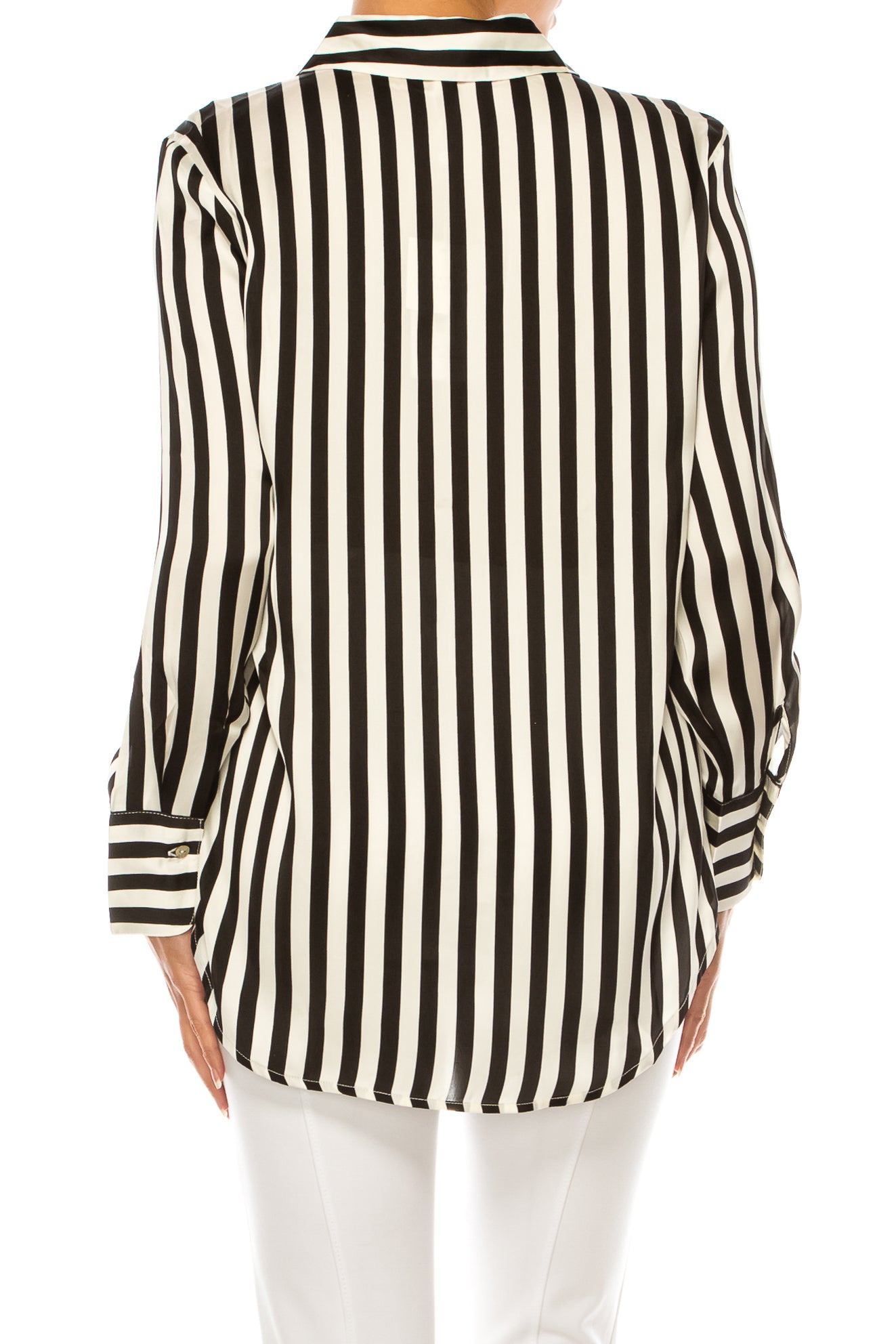 Hester & Orchard Long Sleeve Striped Button-Up Top