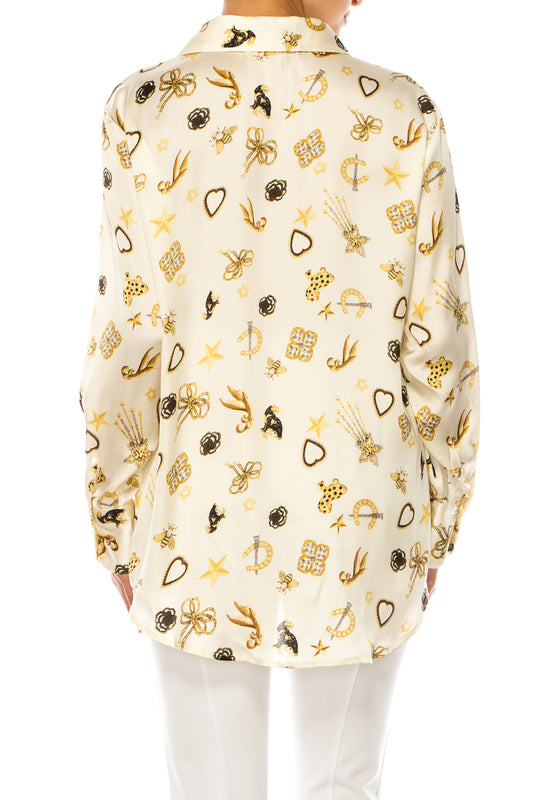 Hester & Orchard Long Sleeve Western Print Shirt