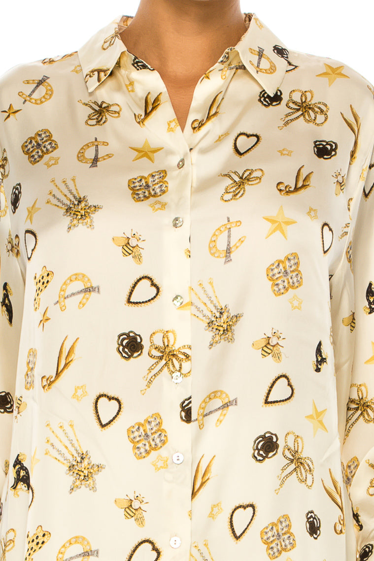 Hester & Orchard Long Sleeve Western Print Shirt