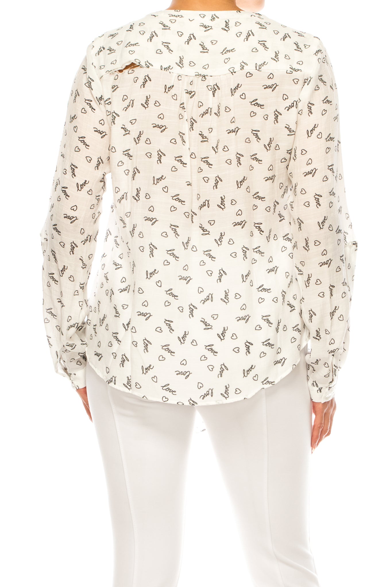 Hope & Harlow Printed Button Down Top