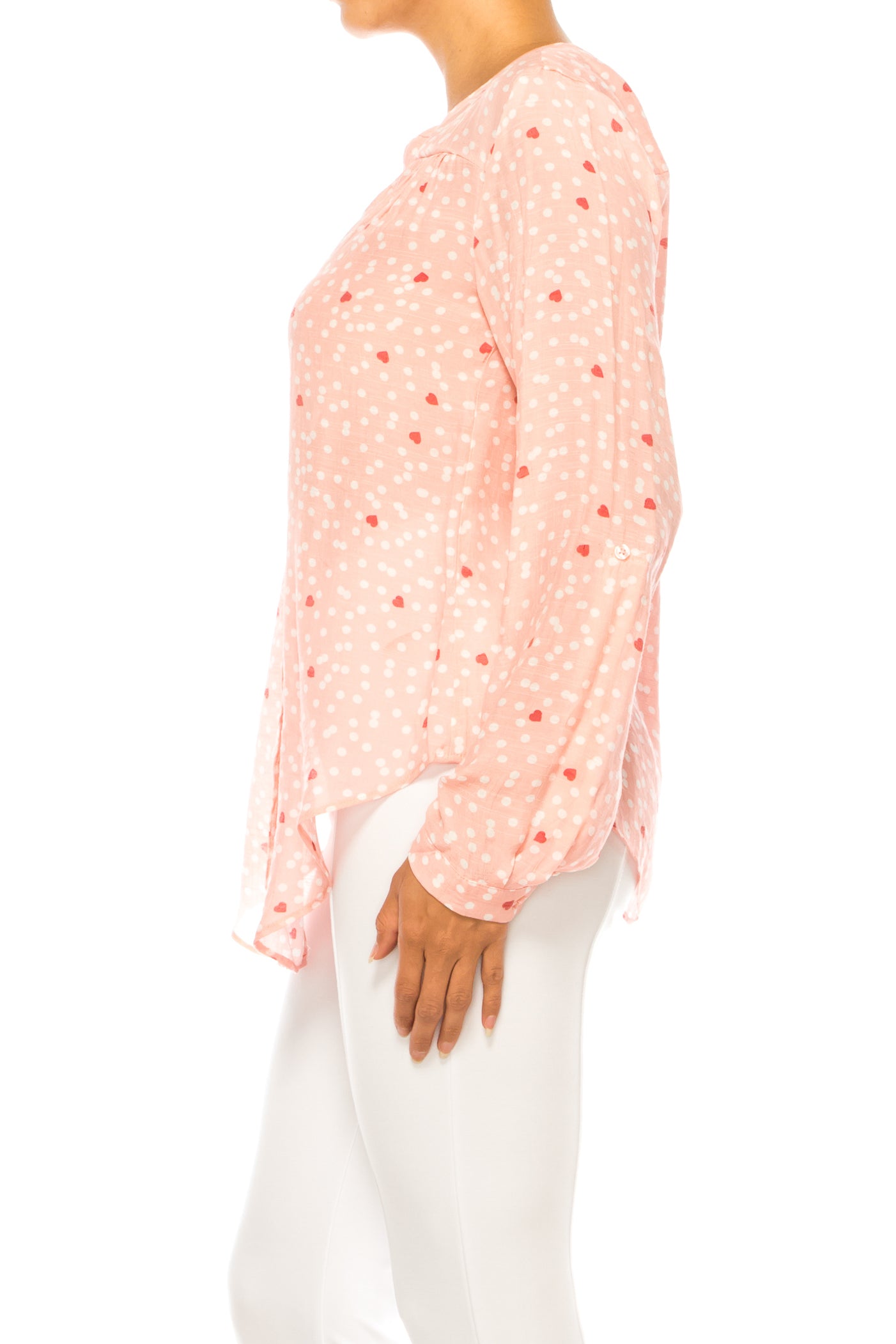 Hope & Harlow Printed Button Down Top