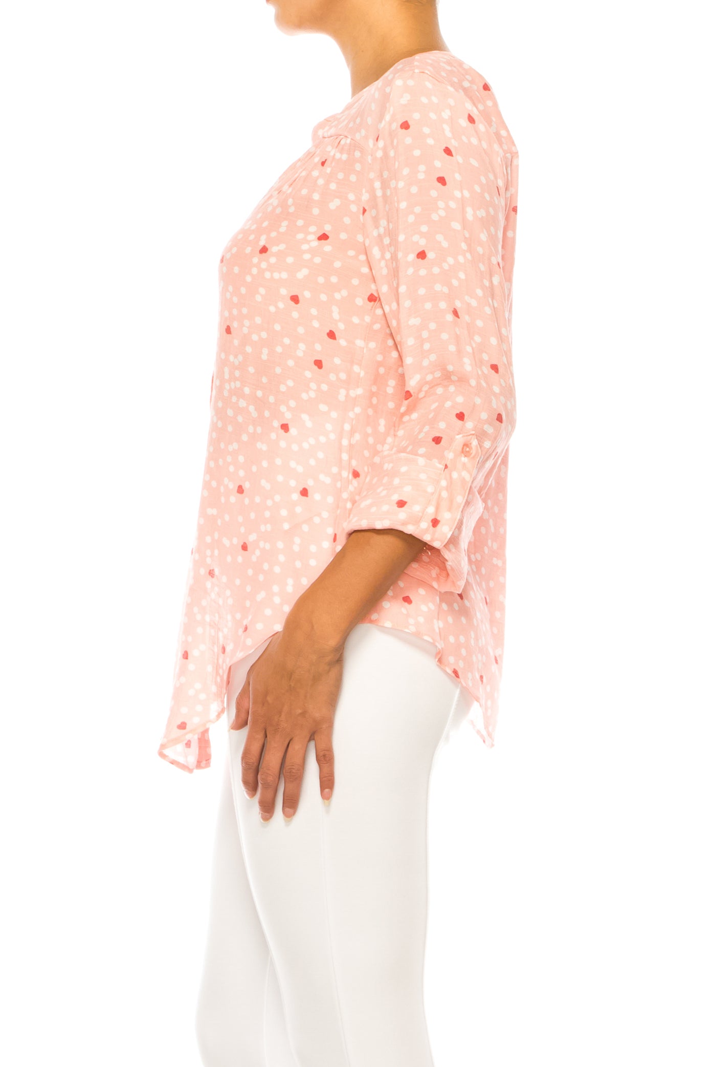Hope & Harlow Printed Button Down Top