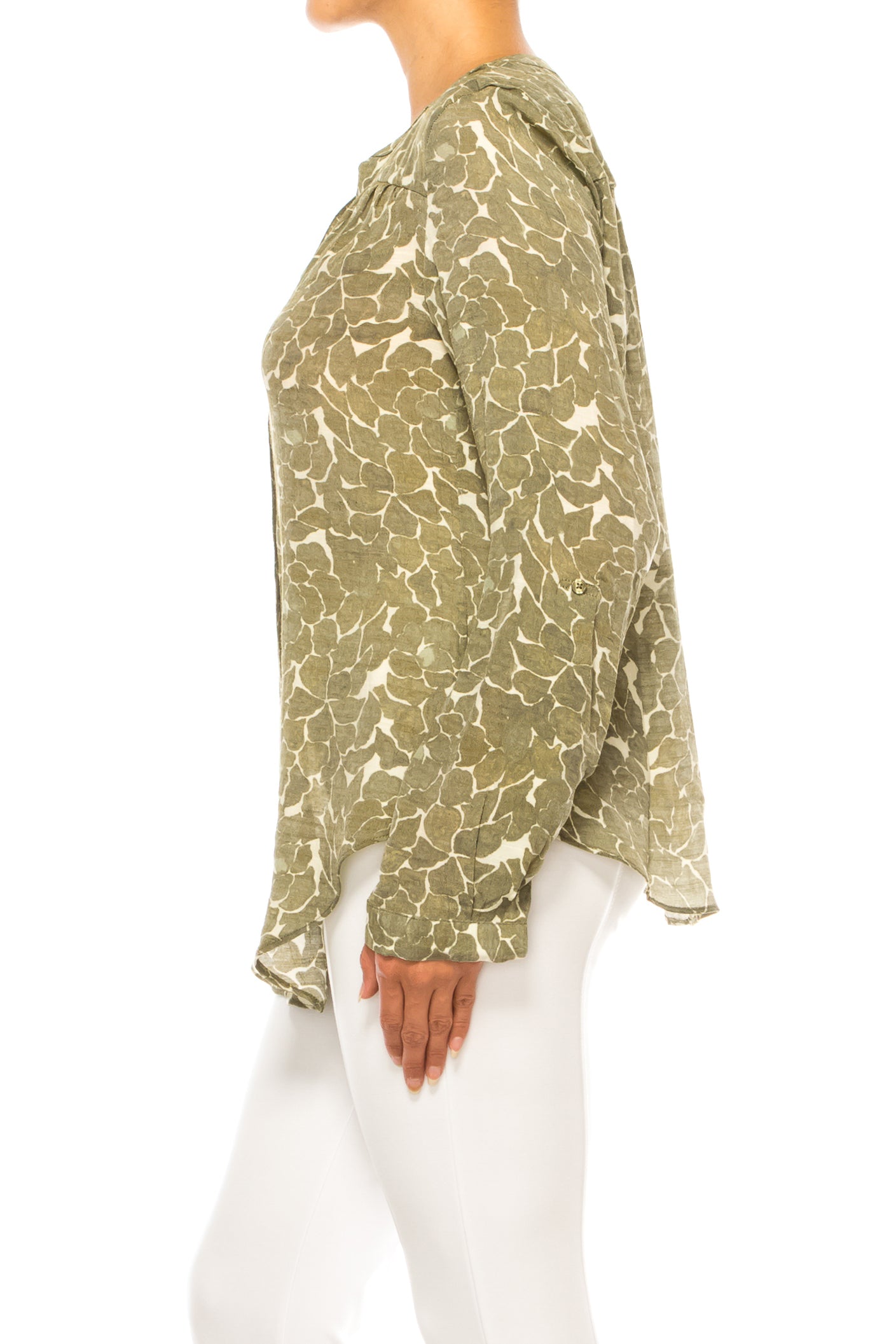 Hope & Harlow Printed Button Down Top