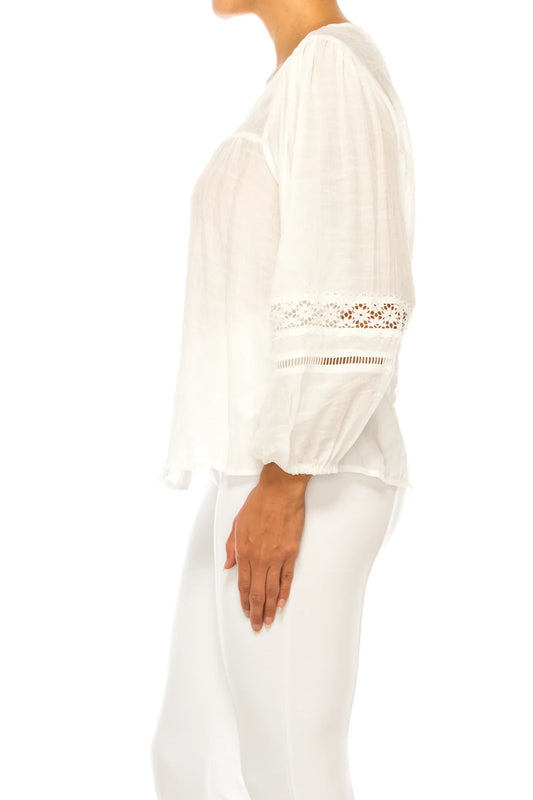 Hope & Harlow Long Sleeve Peasant Top