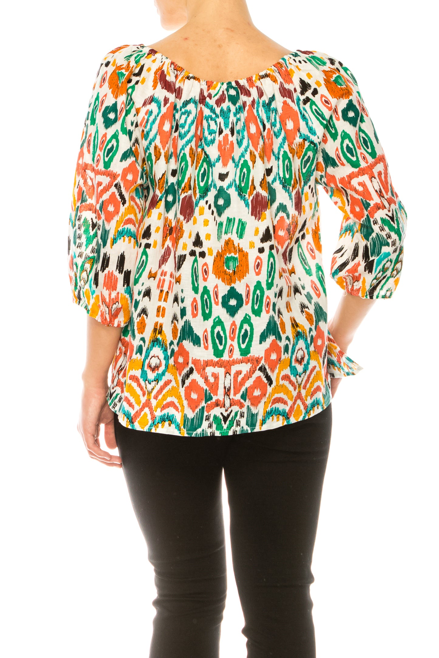 Hester & Orchard Floral Print 3/4 Sleeve Top