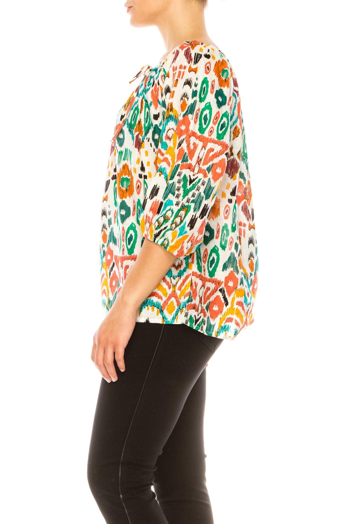 Hester & Orchard Floral Print 3/4 Sleeve Top