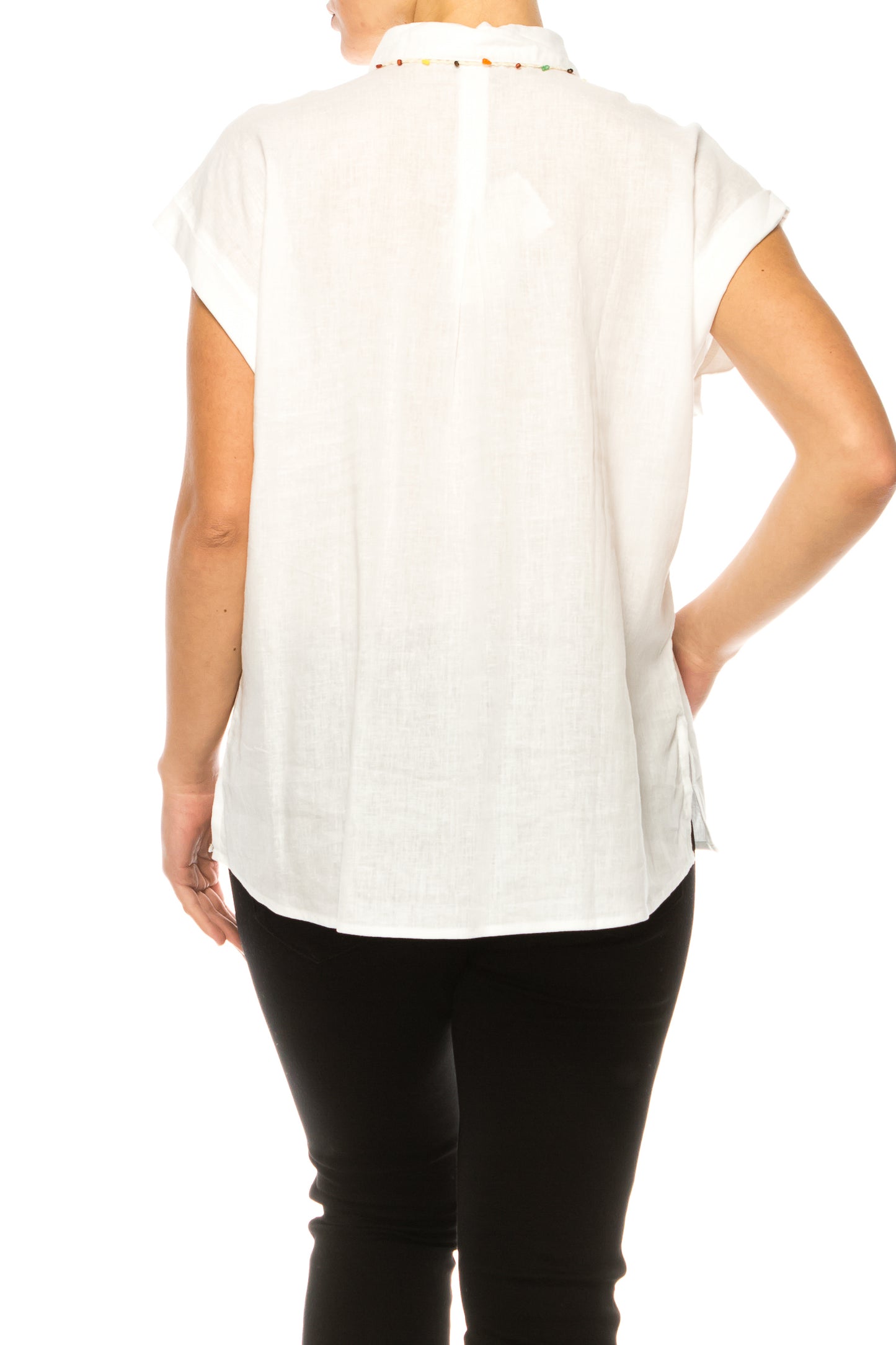Hester & Orchard Beaded Collar Dolman Style Top