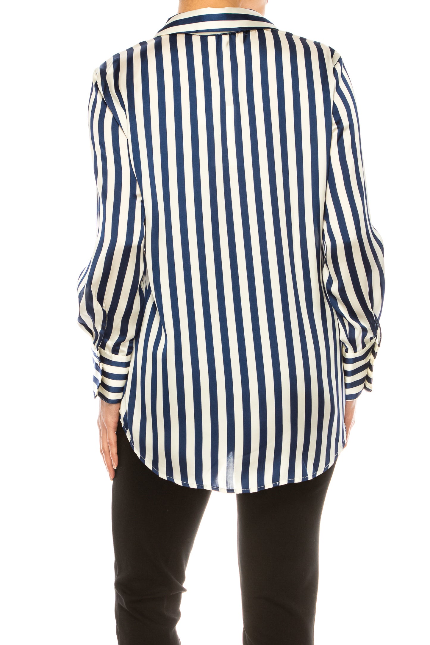 Hester & Orchard Long Sleeve Striped Button-Up Top