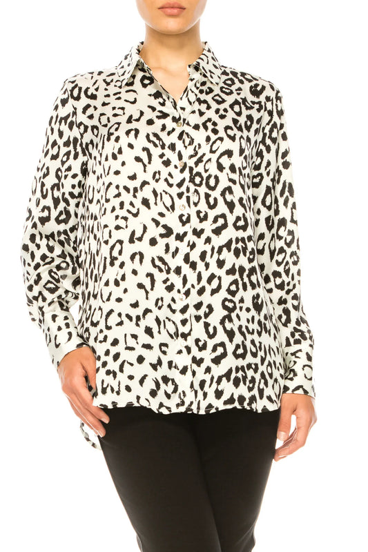 Hester & Orchard Long Sleeve Animal Print Shirt
