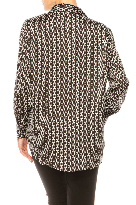Hester & Orchard Long Sleeve Chain Print Shirt
