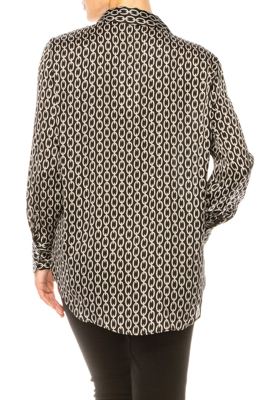 Hester & Orchard Long Sleeve Chain Print Shirt