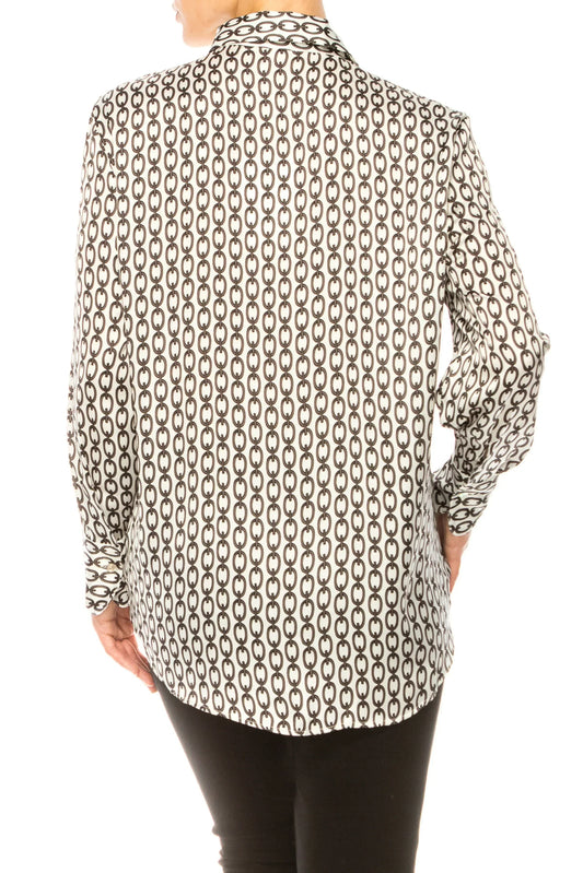 Hester & Orchard Long Sleeve Chain Print Shirt