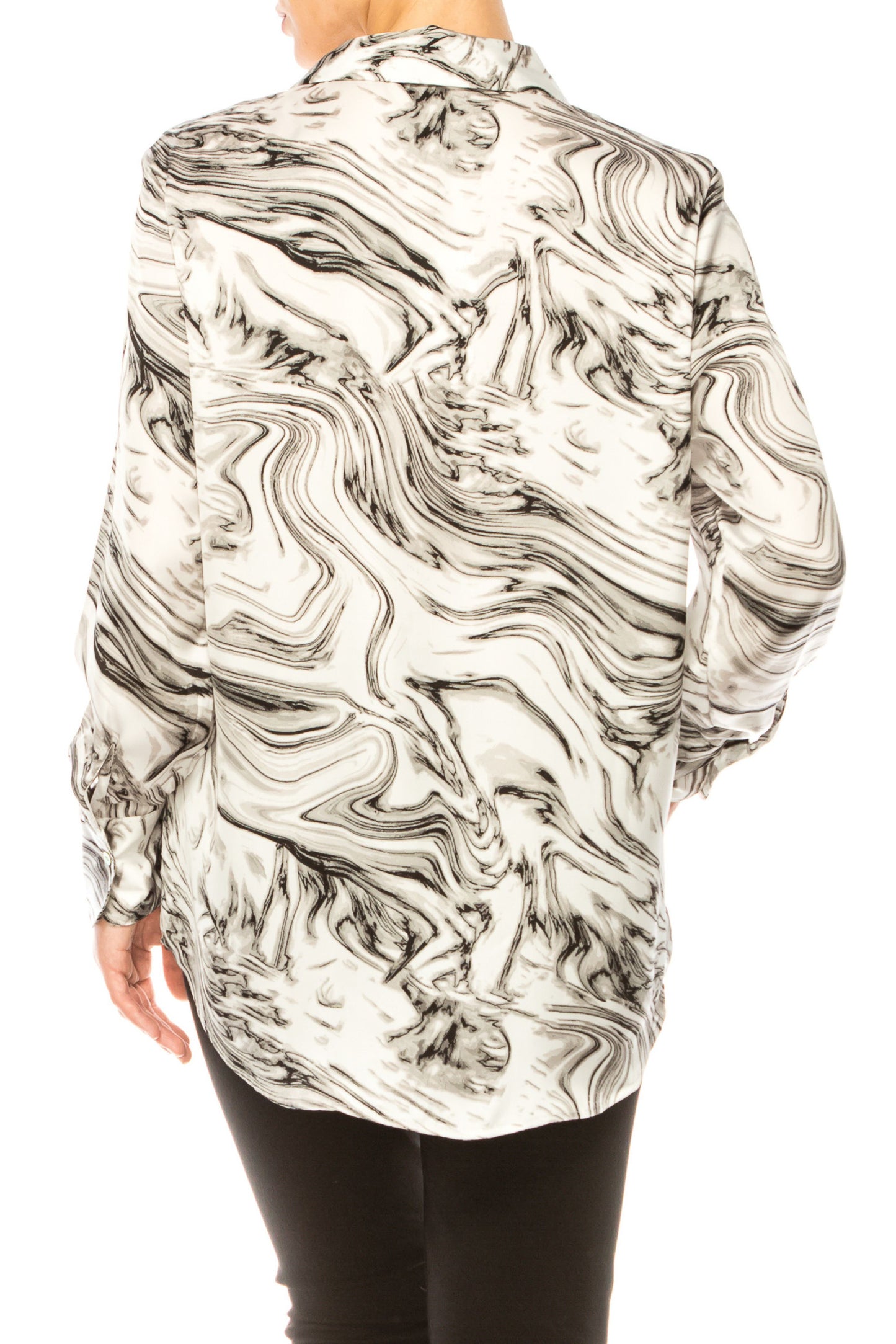 Hester & Orchard Long Sleeve Marble Print Shirt