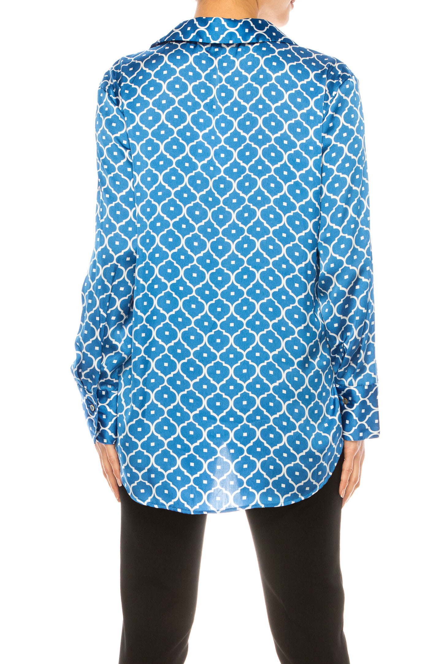 Hester & Orchard Long Sleeve Button-Up Printed Top