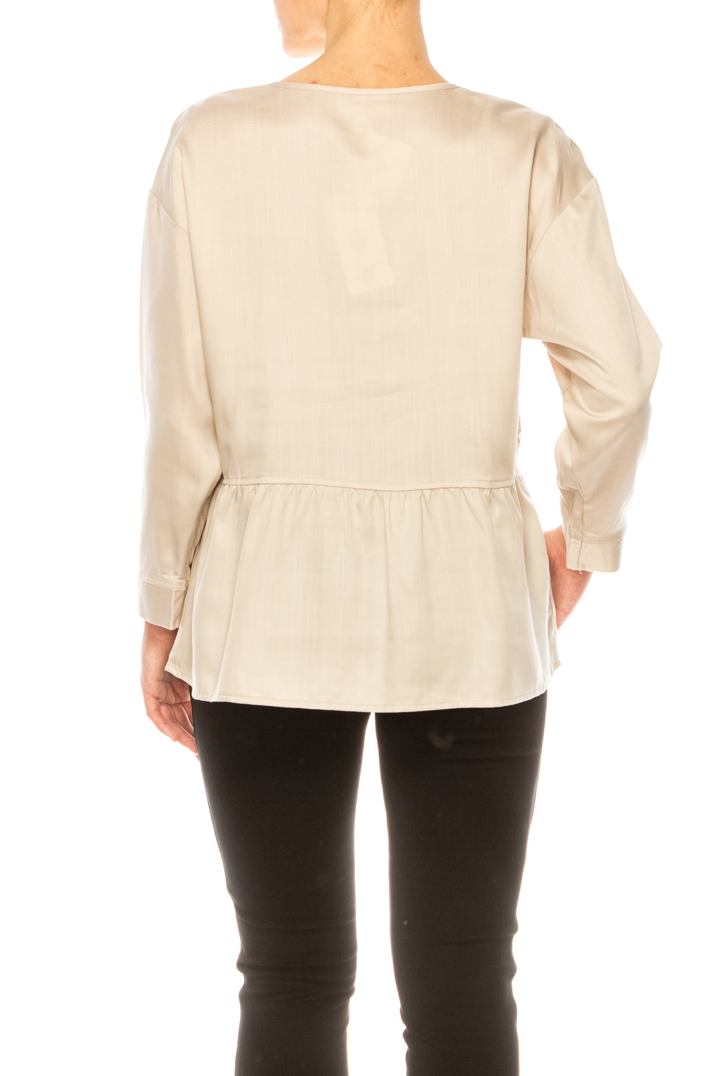 Hester & Orchard Long Sleeve Peplum Jacket Top
