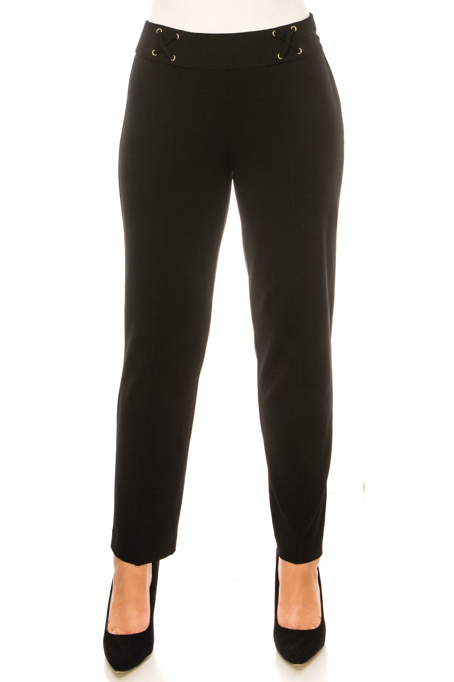 Hope & Harlow Straight Leg Criss-Cross Waist Pants