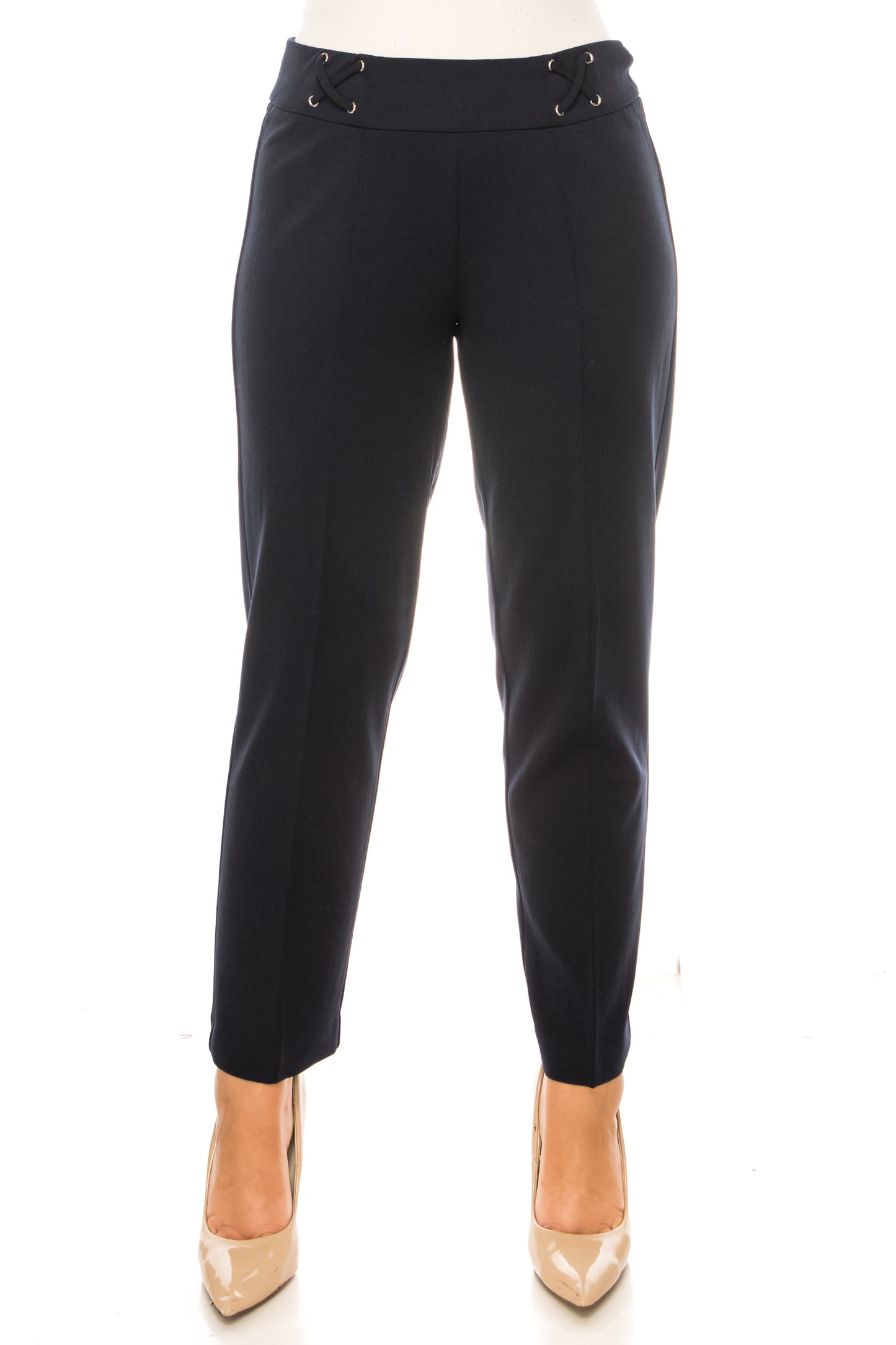 Hope & Harlow Straight Leg Criss-Cross Waist Pants