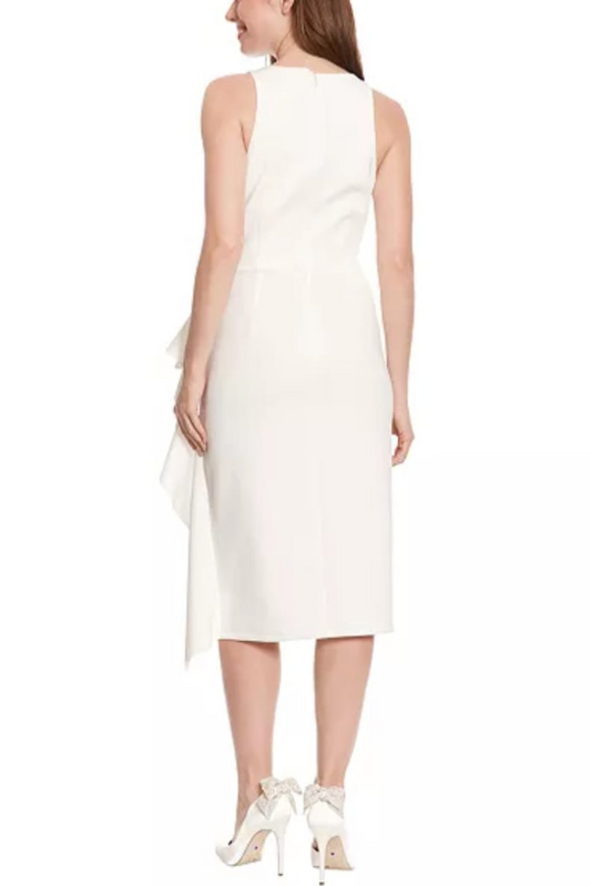Ivy & Blu Ivory Sleeveless Sheath Party Dress