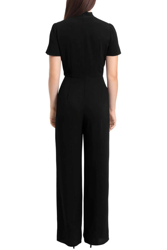 Ivy & Blu Twist Mock Neck Flutter Sleeve Jumpsuit