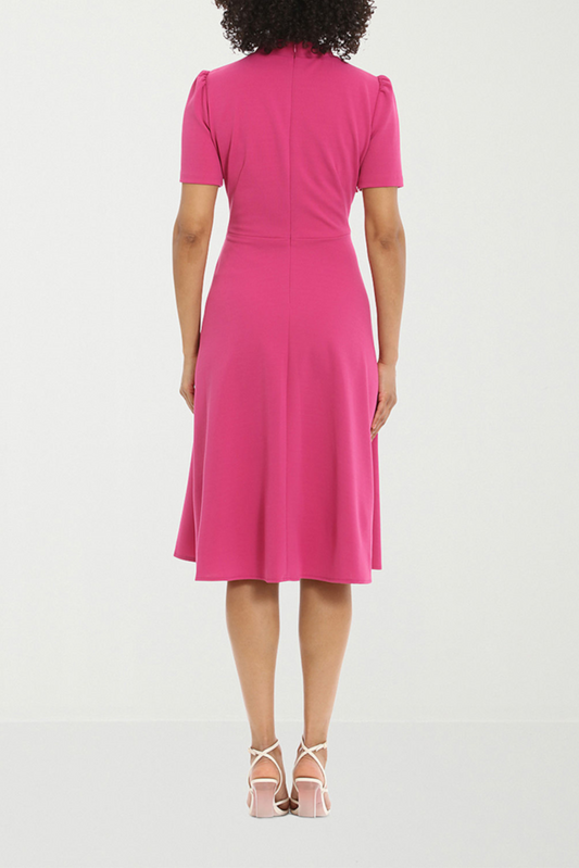 Ivy & Blu Side Tie A Line Short Sleeve Dress