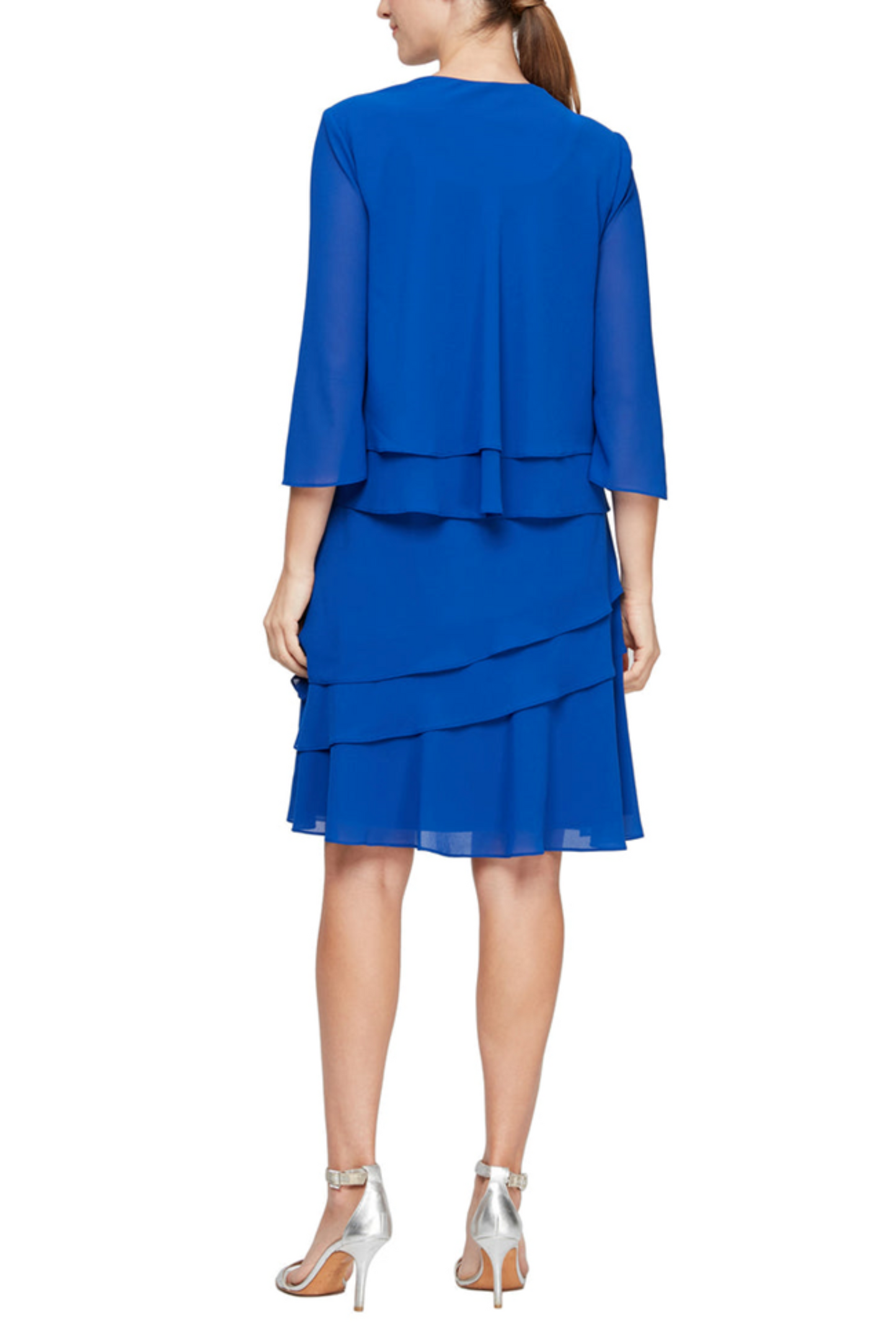 Jeanne Alexander 3/4 Tiered Sleeve Jacket Dress