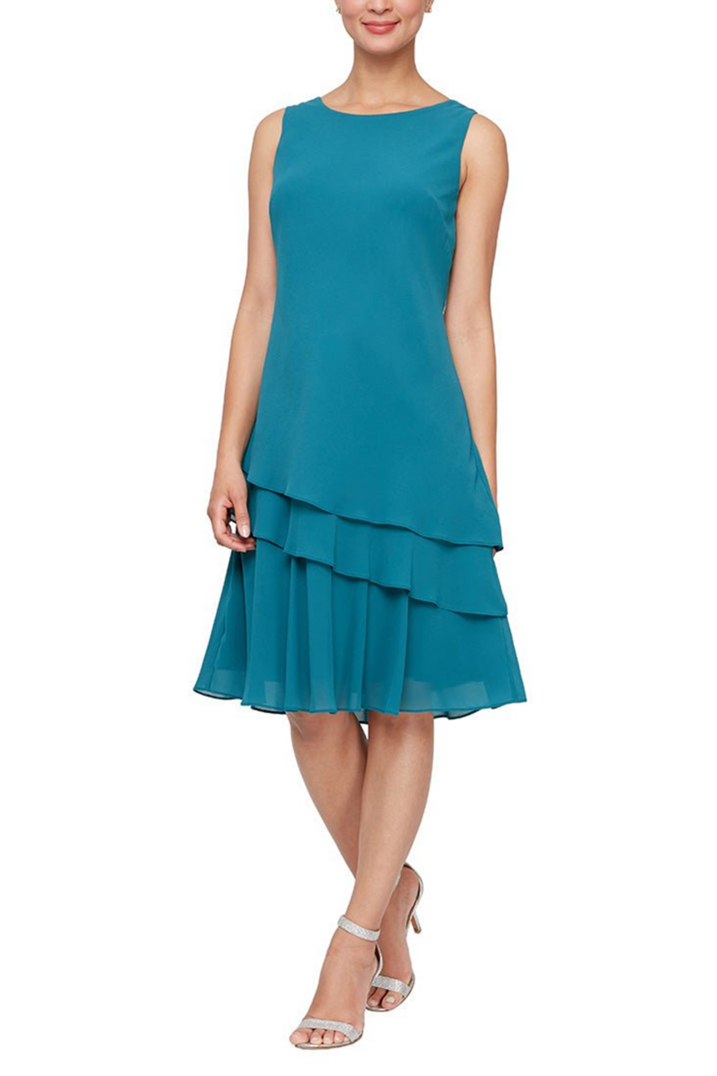 Jeanne Alexander 3/4 Tiered Sleeve Jacket Dress