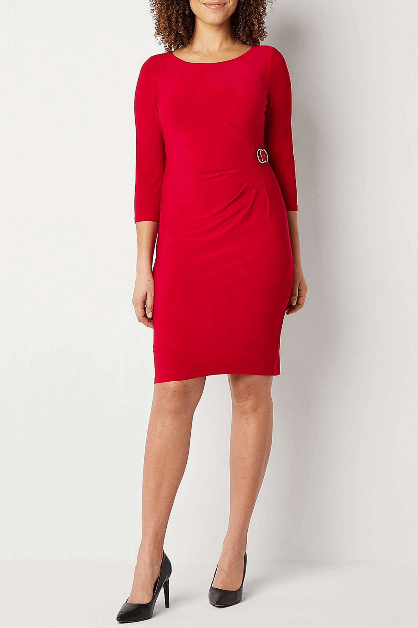 Jessica Howard Pleated Side Waist Sheath Dress