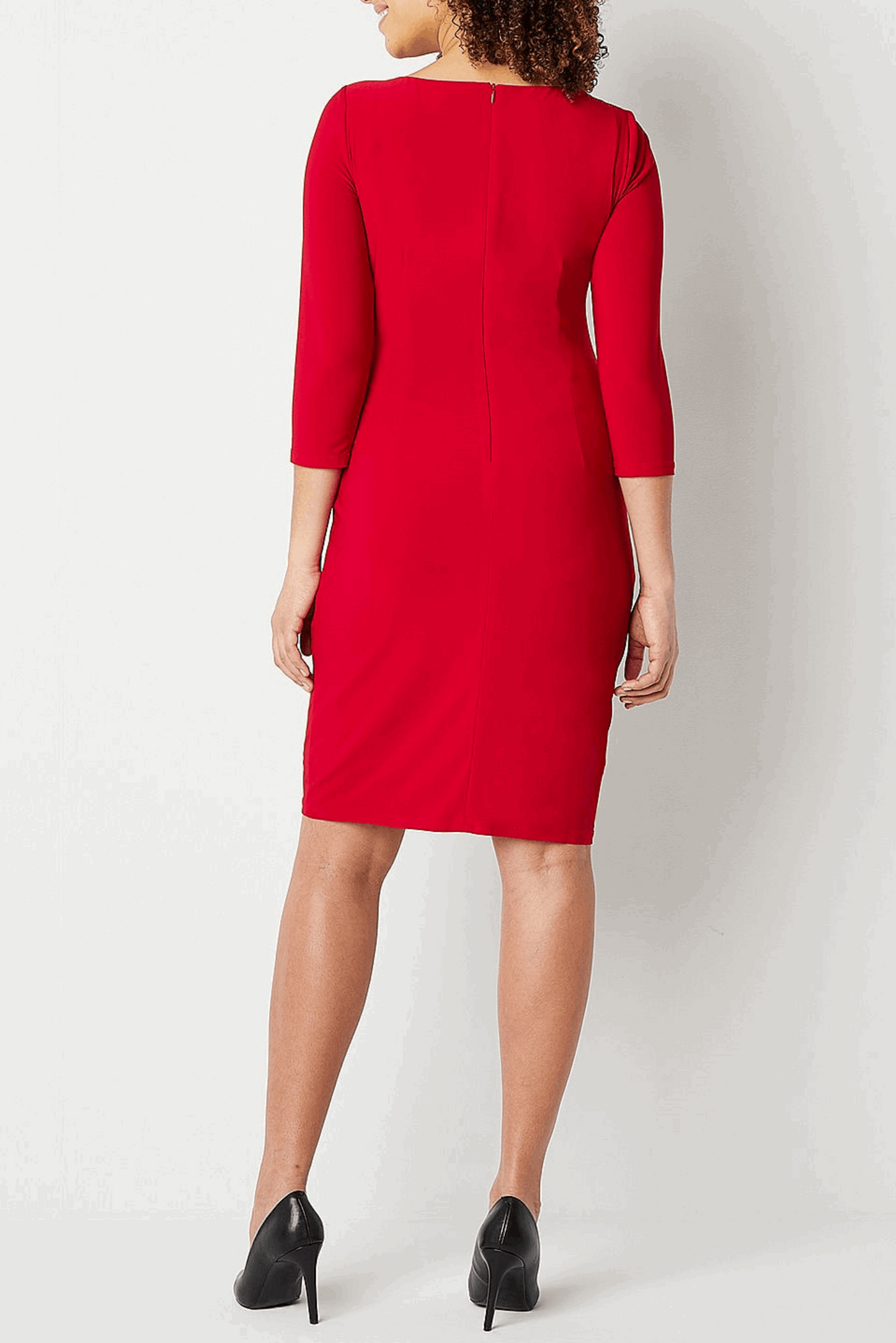 Jessica Howard Pleated Side Waist Sheath Dress