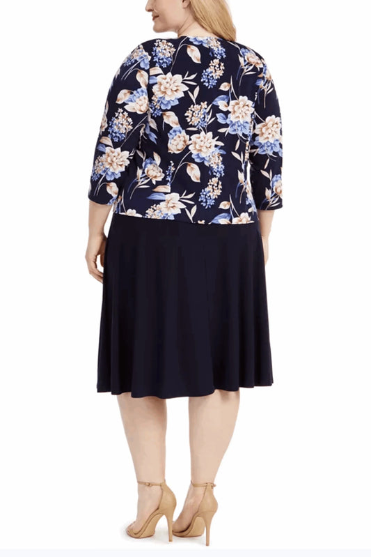 Jessica Howard Floral 2-Pc Jacket Dress PLUS SIZE