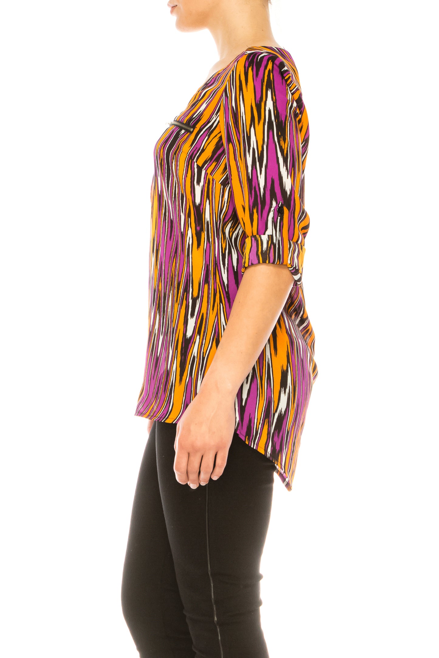 Jessica Rose Tunic-Style Pullover Print Top
