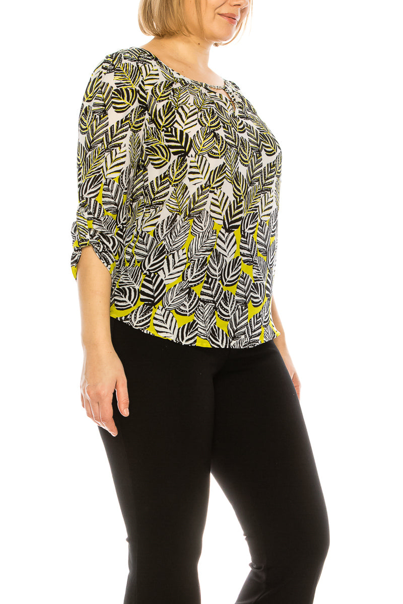 Jessica Rose 3/4 Sleeve Shift Printed Top