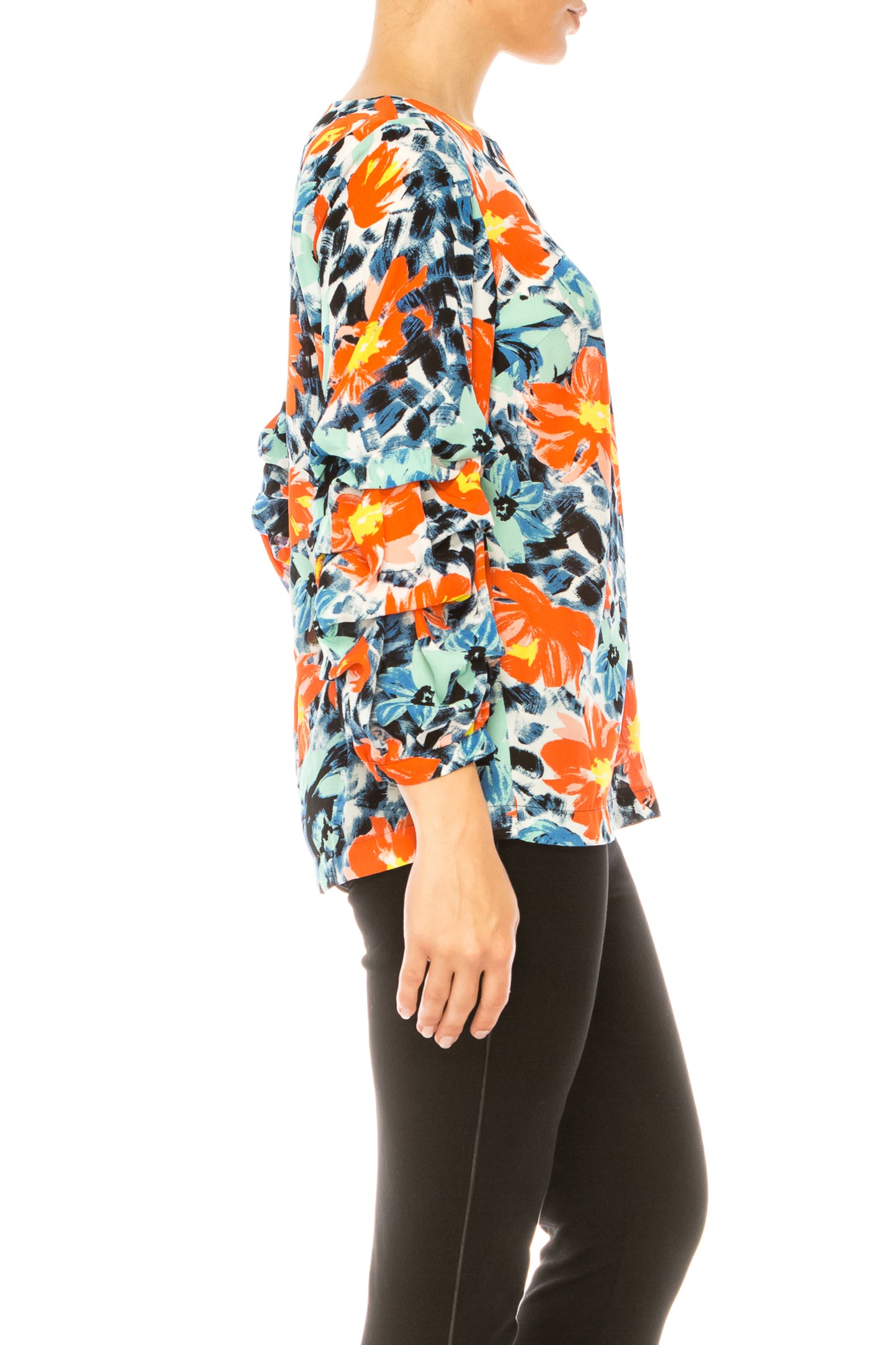 Jessica Rose Long Sleeve Floral Print Top