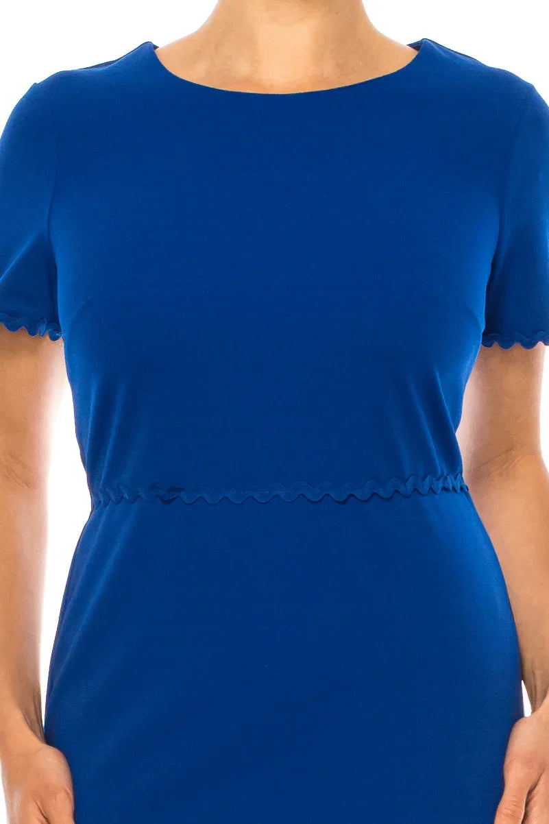 Jessica Rose Ric Rac Trim Flounce Hem Sheath Dress