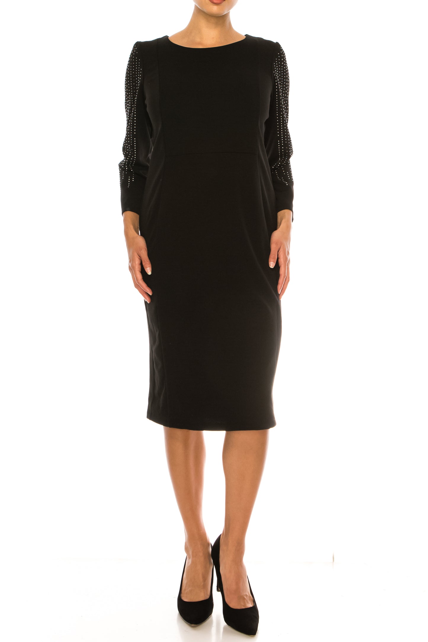 Jessica Rose 3/4 Rhinestone Sleeve Sheath Dress