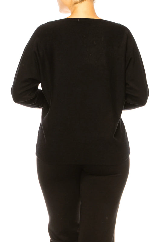 Liv Long Sleeve Embellished Leaves Sweater