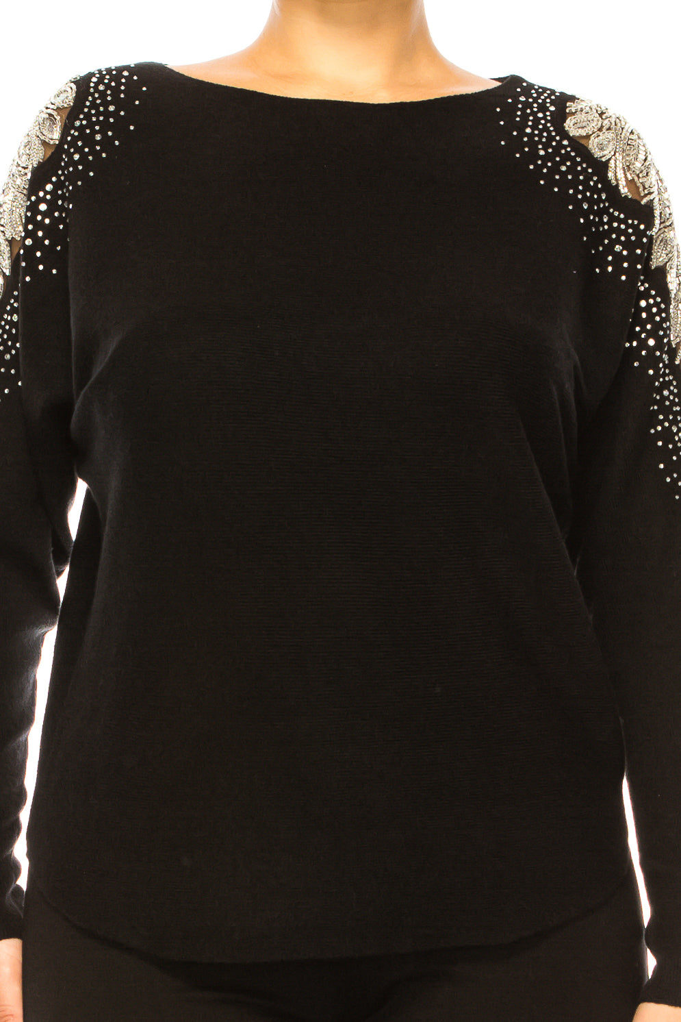 Liv Beaded Detail Long Sleeve Pullover Sweater