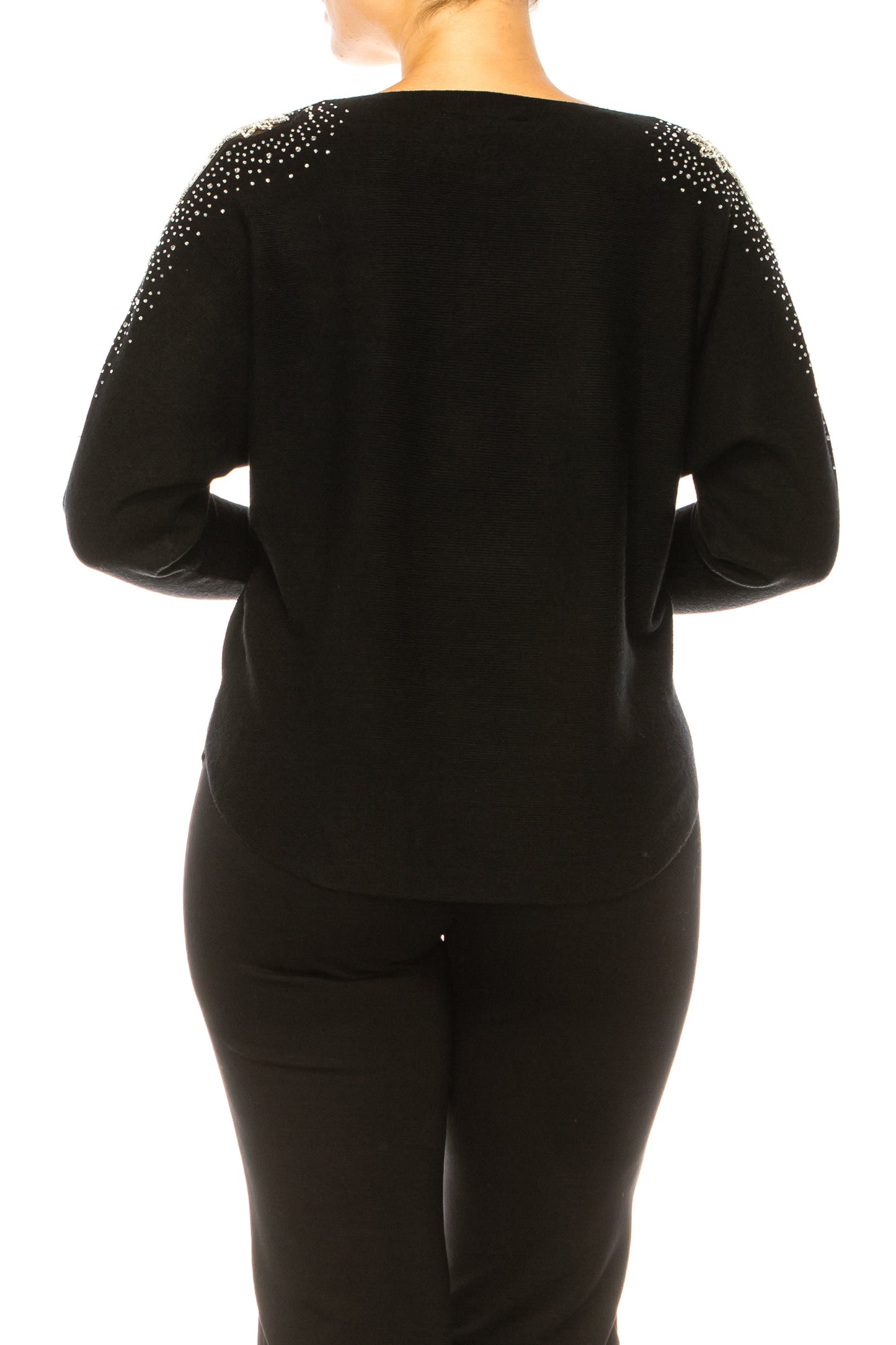 Liv Beaded Detail Long Sleeve Pullover Sweater