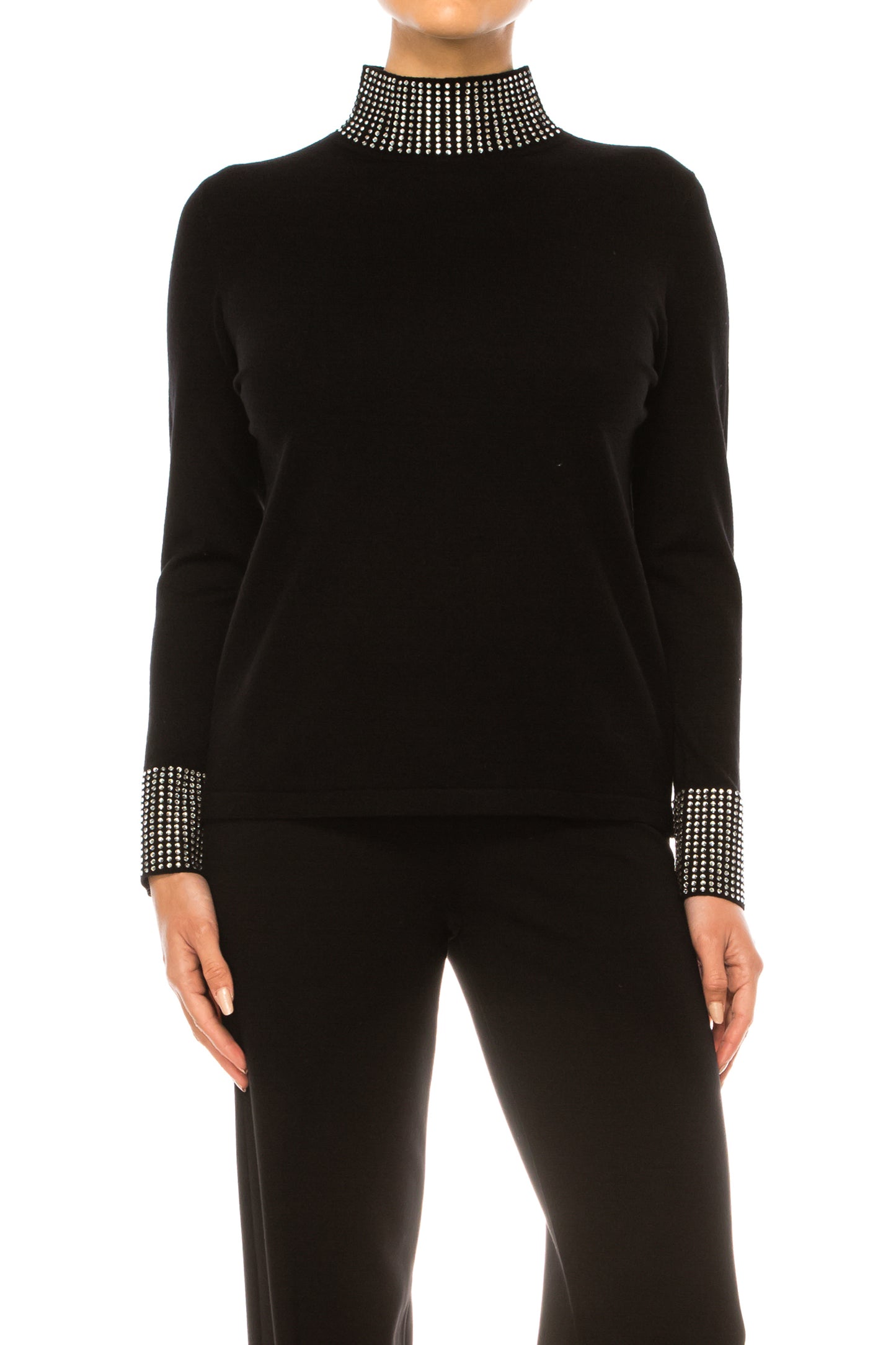 Liv Long Sleeve Rhinestone Turtleneck Sweater