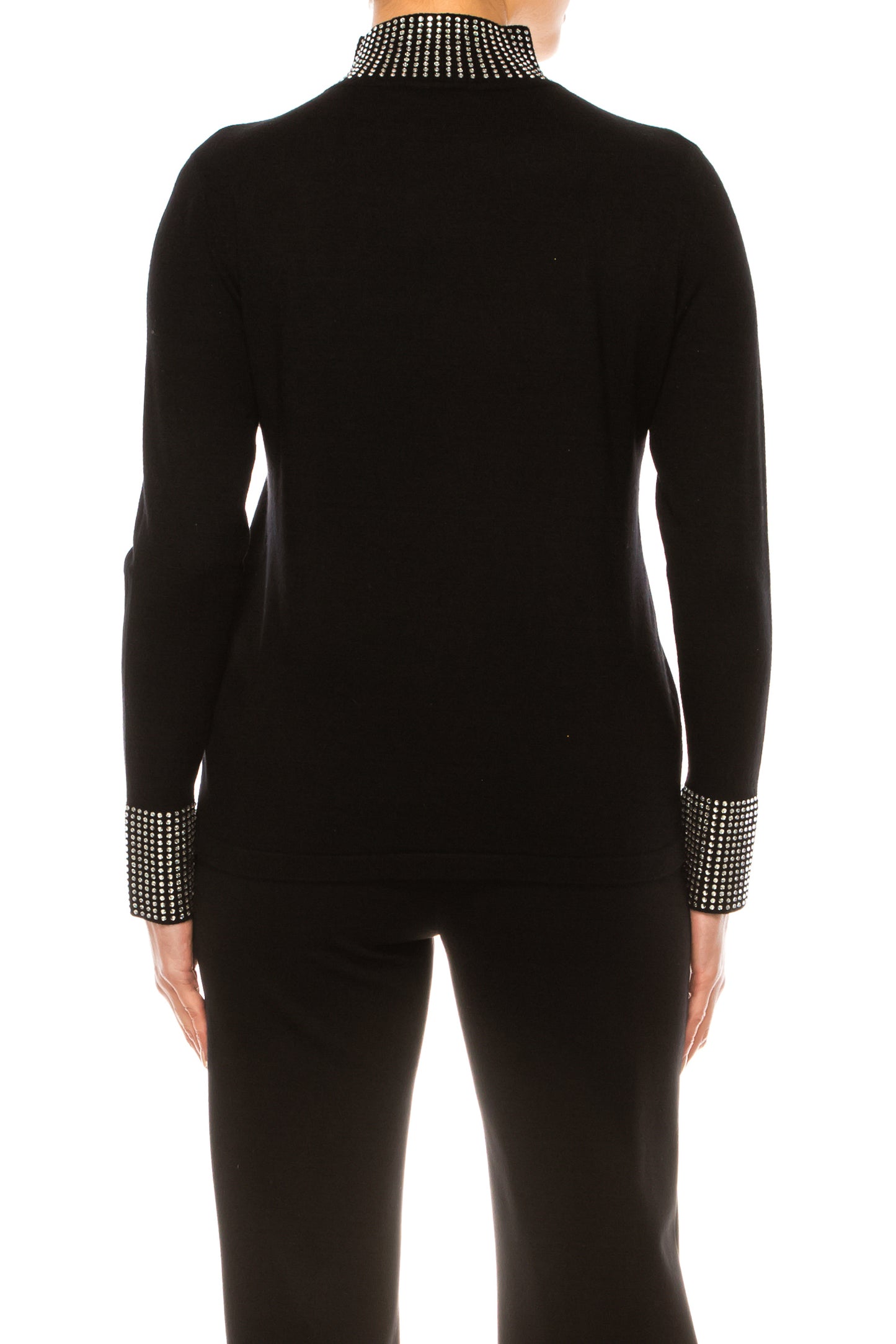 Liv Long Sleeve Rhinestone Turtleneck Sweater