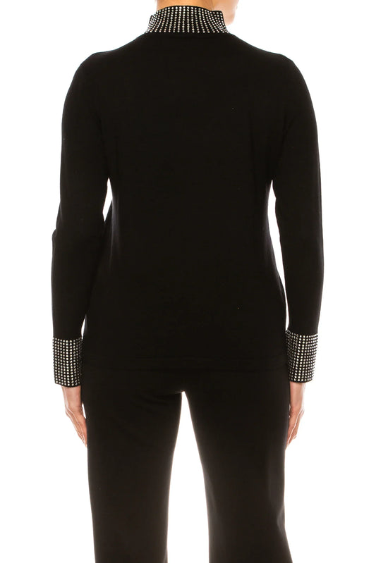 Liv Long Sleeve Rhinestone Turtleneck Sweater