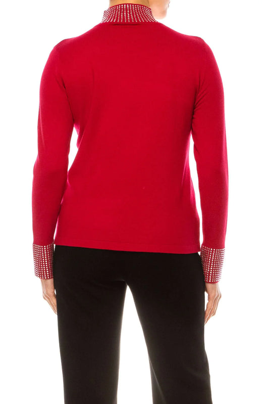 Liv Long Sleeve Rhinestone Turtleneck Sweater