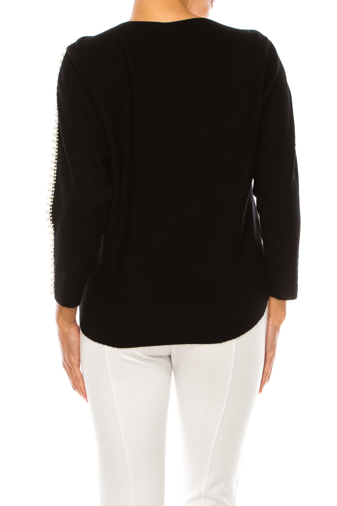 Liv Rhinestone Pearl Long Sleeve Pullover Sweater