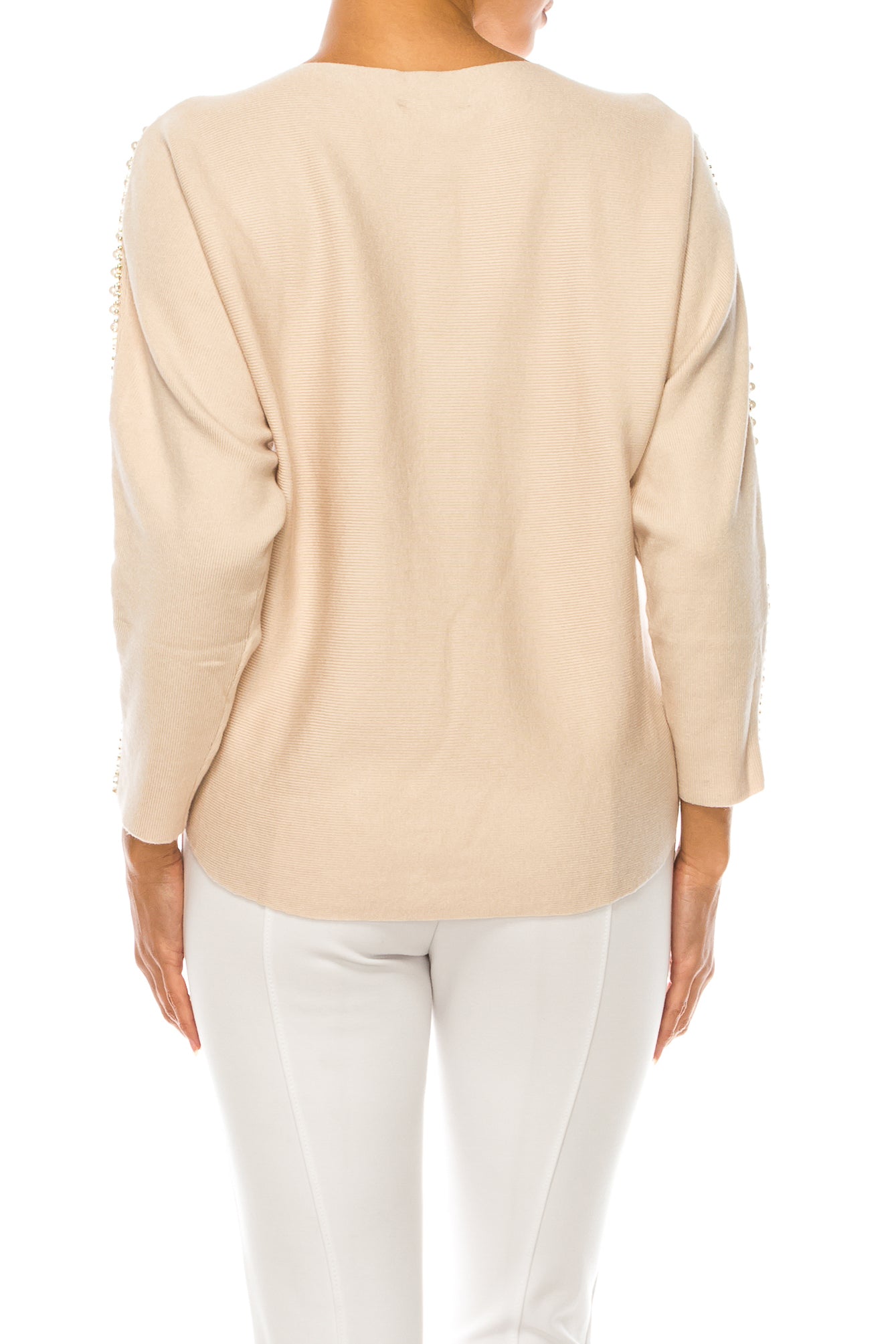 Liv Rhinestone Pearl Long Sleeve Pullover Sweater