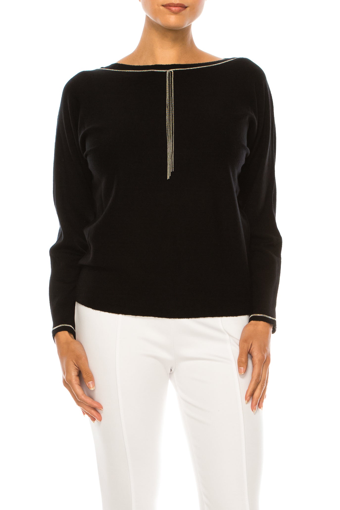 Liv Chain Tassel Long Sleeve Pullover Sweater