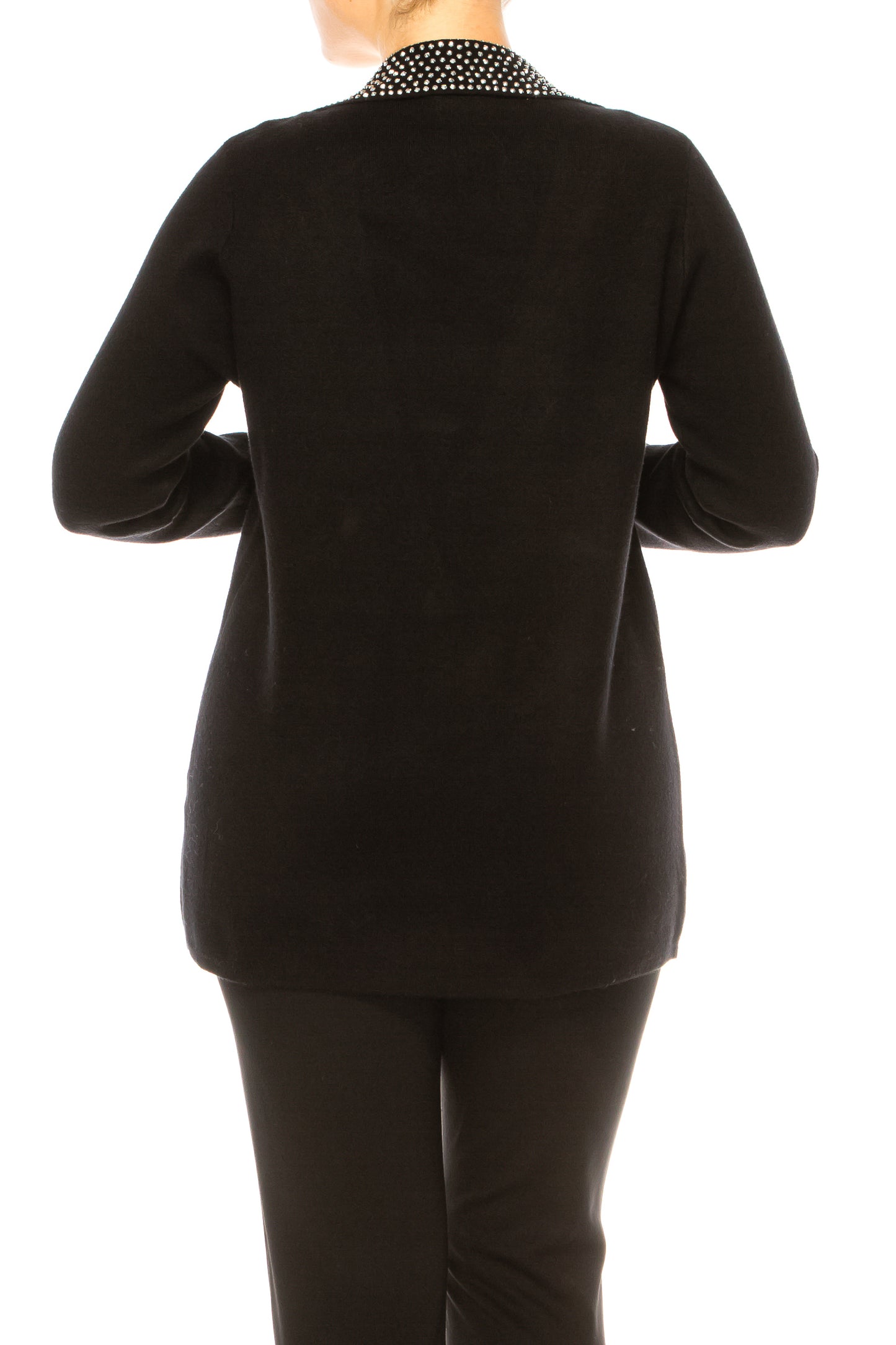 Sioni Studded Collar Cardigan Sweater Blazer