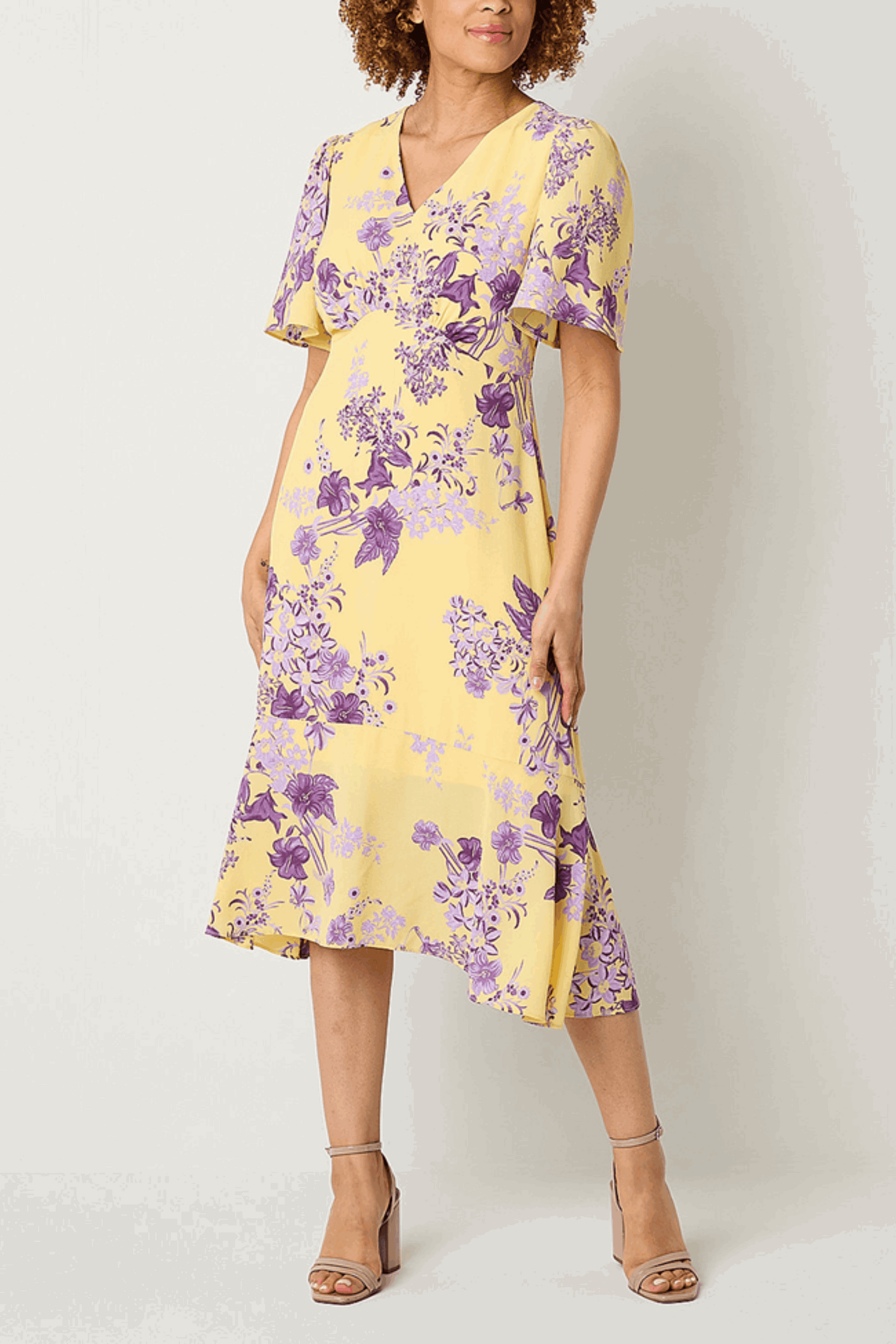 Liz Claiborne Short Sleeve Floral A-Line Dress