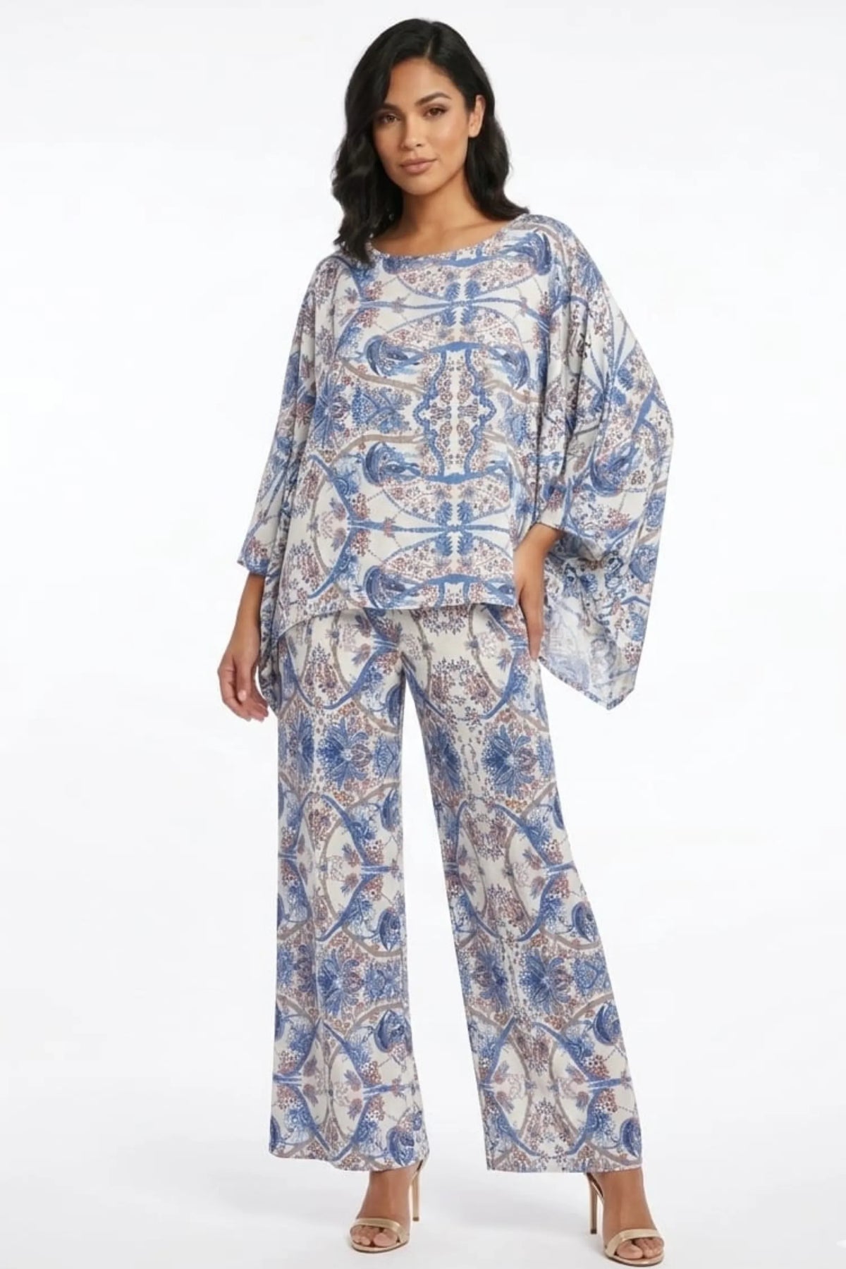 LOLA Poncho Top & Wide-Leg Pant Set