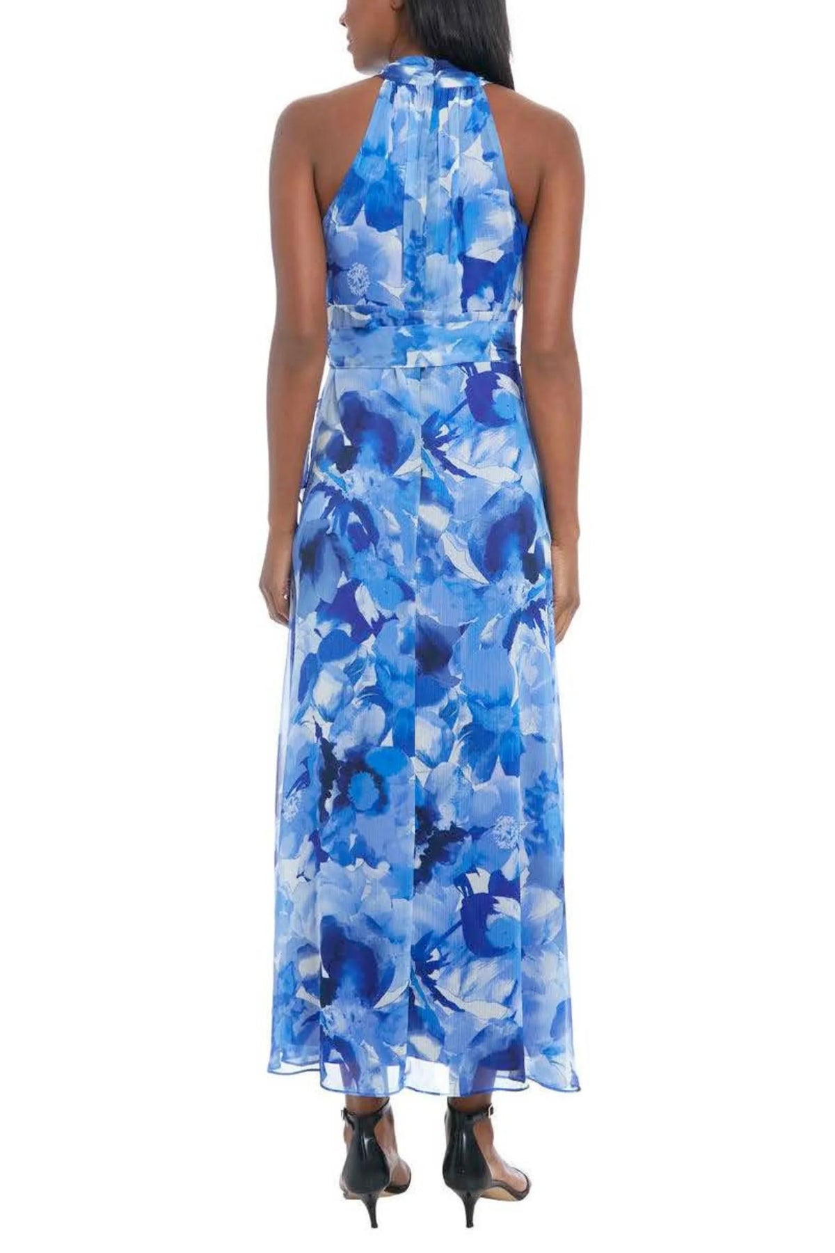 London Times Faux-Wrap Tie-Waist Maxi Dress (PETITE)