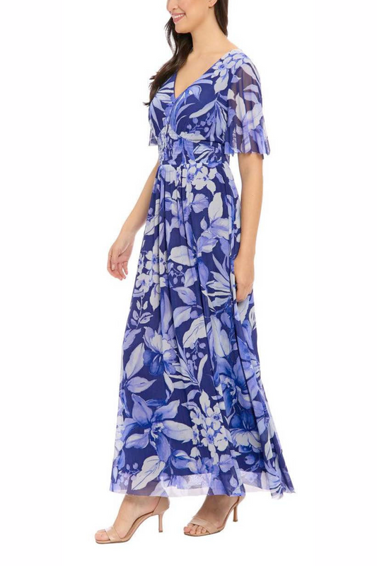 London Times Floral Print Maxi Dress